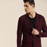 Men Solid Single-Breasted Slim Fit Smart Casual Blazer