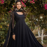 Women Black Anarkali Kurta With Dupatta