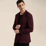 Men Solid Single-Breasted Slim Fit Smart Casual Blazer