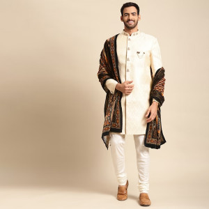 Men White Sherwani Set