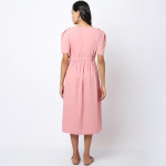 Pink Maternity Midi Dress