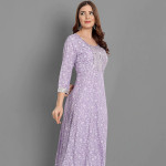 Women Purple Ethnic Embroidered Mirror Work Kurta with Trousers & Dupatta